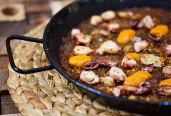 Arroz de pulpo con romesco